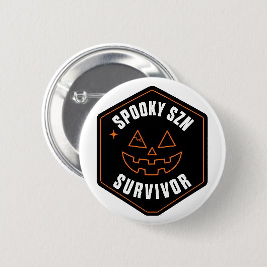 Retro Gruseliger Szn Überlebender Halloween-Abzeic Button (Vorne & Hinten)