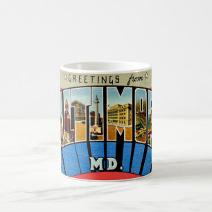 Retro-Gruß aus Baltimore Tasse