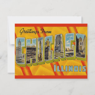 Retro Gruß aus Chicago Postkarte