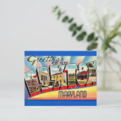 Retro Gruß aus Elkton MD Postkarte (Stehend Vorderseite)