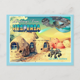 Retro Gruß aus Hesperia CalEarth 2 Postkarte