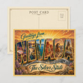 Retro-Gruß aus Nevada von einer Postkarte (Vorne/Hinten)