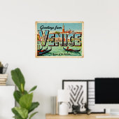 Retro-Gruß aus Venedig Poster (Heimbüro)