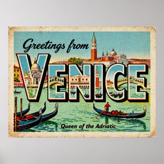 Retro-Gruß aus Venedig Poster (Vorne)