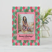 Retro Gruß Foto Weihnachtskarte Feiertagskarte (Stehend Vorderseite)