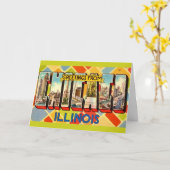 Retro Gruß von Chicago Card Karte (Gelbe Blume)