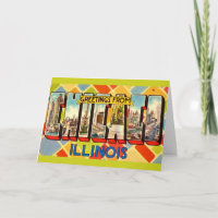 Retro Gruß von Chicago Card