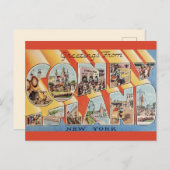 Retro Gruß von Coney Island NY Postkarte (Vorne/Hinten)