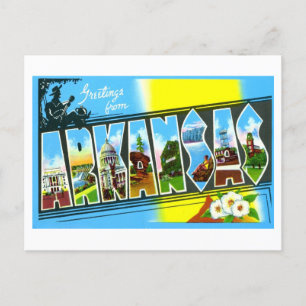 Retro-Grüße aus Arkansas Postkarte