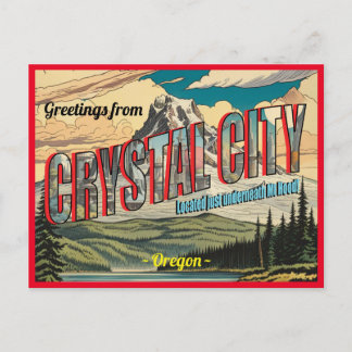 Retro-Grüße aus Kristallstadt Postkarte