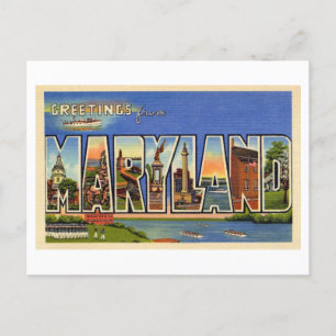 Retro-Grüße aus Maryland Postkarte