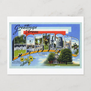 Retro-Grüße aus Maryland Postkarte