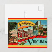 Retro-Grüße aus Roanoke, VA Postkarte (Vorne/Hinten)