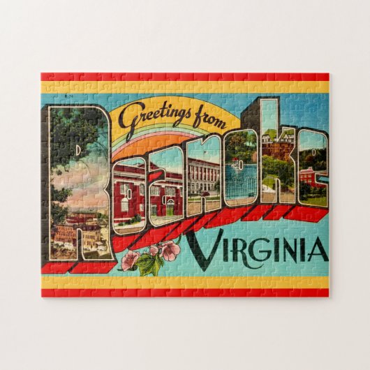 Retro-Grüße aus Roanoke, VA Puzzle (Horizontal)