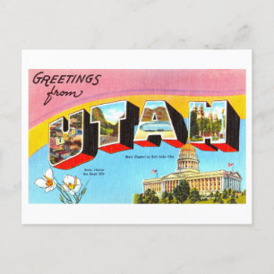 Retro-Grüße aus Utah Postkarte