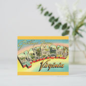 Retro-Grüße von Richmond, VA Postkarte (Stehend Vorderseite)