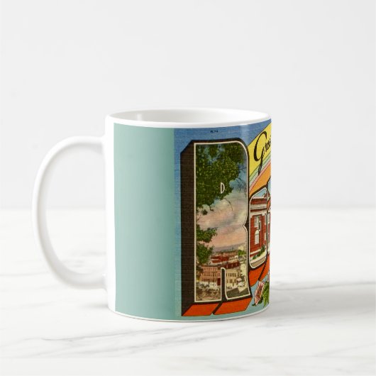 Retro-Grüße von Roanoke, VA Kaffeetasse (Links)