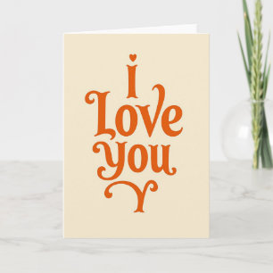 Retro Grußkarte 'Ich liebe dich' Karte
