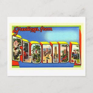 Retro Grußkarten aus Florida Postkarte