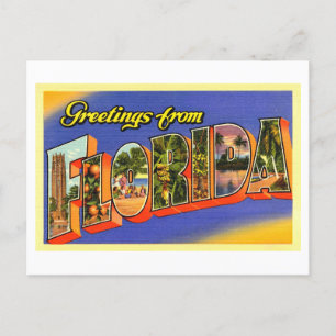 Retro Grußkarten aus Florida Postkarte