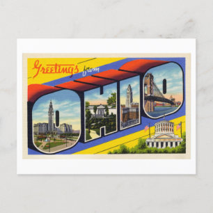 Retro Grußkarten aus Ohio Postkarte