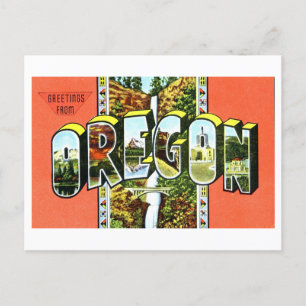Retro Grußkarten aus Oregon Postkarte