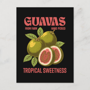 Retro Guavas Fruit Kommerzielle Grafik Art Stil Feiertagspostkarte
