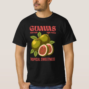 Retro Guavas Fruit Kommerzielle Grafik Art Stil T-Shirt