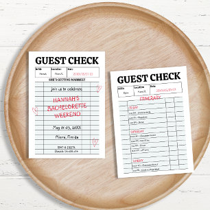 Retro Guest Karo Hen Party Bachelorette Weekend Einladung