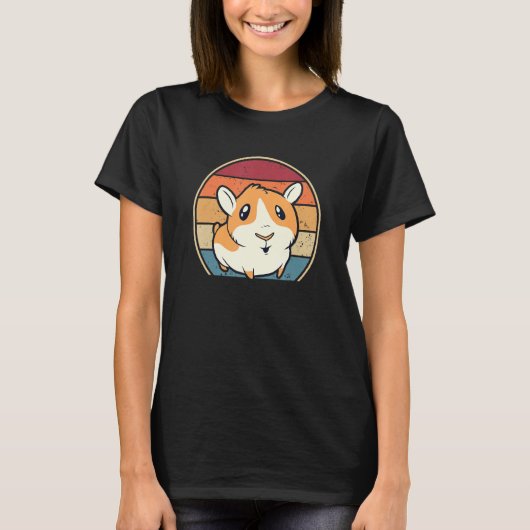 Retro Guinea Pig Langhaar Kurz Haare Züchter Guge T-Shirt (Vorderseite)