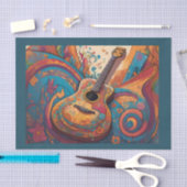Retro Guitar Decoupage Tissue Paper Seidenpapier (Handwerk)