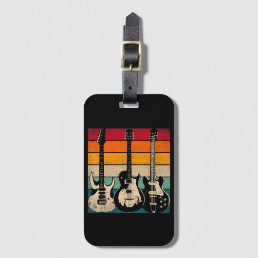 Retro Guitar Gepäckanhänger (Vorderseite Vertikal)