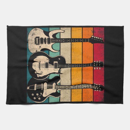 Retro Guitar Geschirrtuch (Horizontal)