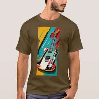 Retro Guitar Gift Guitarist Rock Konzertfestival T-Shirt