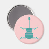 Retro Guitar Magnet, Aquamarin Magnet (Vorderseite/Rückseite)