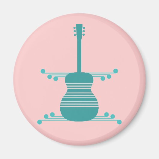 Retro Guitar Magnet, Aquamarin Magnet (Vorne)
