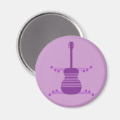 Retro Guitar Magnet, Lila Magnet (Vorderseite/Rückseite)