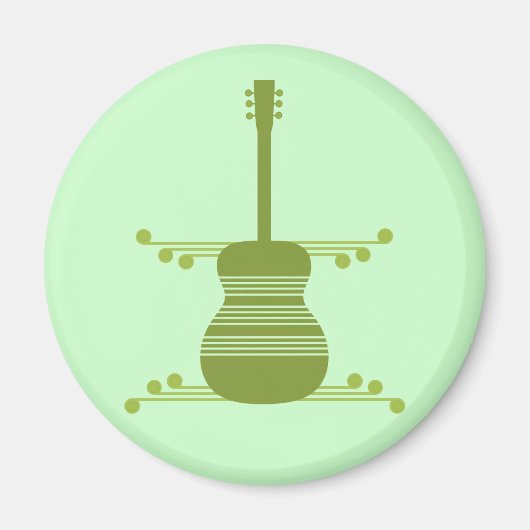 Retro Guitar Magnet, Olive Green Magnet (Vorne)