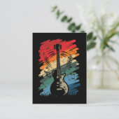 Retro Guitar Musical Notes Musician Gitarrist Postkarte (Stehend Vorderseite)
