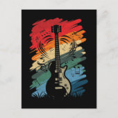 Retro Guitar Musical Notes Musician Gitarrist Postkarte (Vorderseite)