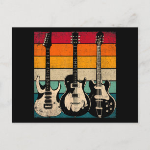 Retro Guitar Postkarte