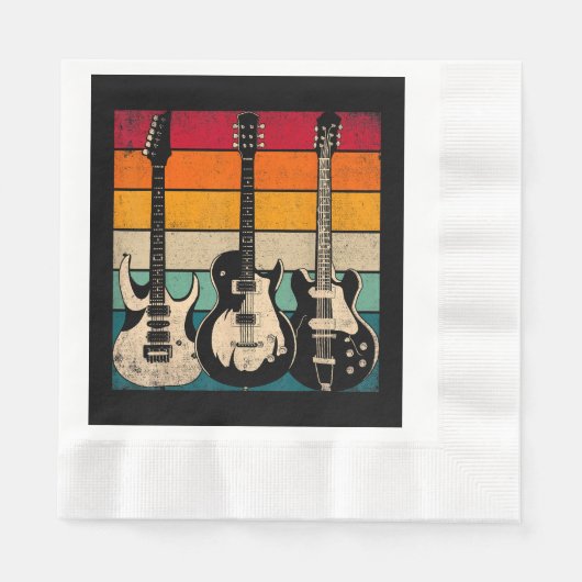 Retro Guitar Serviette (Vorderseite)
