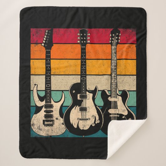 Retro Guitar Sherpadecke (Vorderseite)