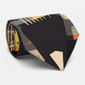 Retro Guitar Strings Illustration Krawatte (Gerollt)