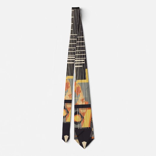 Retro Guitar Strings Illustration Krawatte (Rückseite)