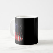 Retro Guitar US Flag gestört 4. Juli Gitarre Kaffeetasse (Vorderseite Links)