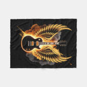 Retro Guitar Wings Abstract Art Rock And Roll Musi Fleecedecke (Vorderseite (Horizontal))