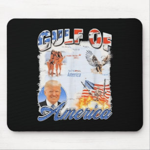 Retro Gulf of US America 2025 American Flag Eagle Mousepad