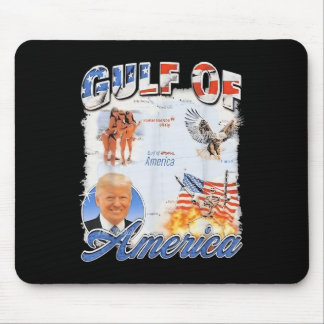 Retro Gulf of US America 2025 American Flag Eagle Mousepad