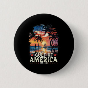 Retro Gulf of US America 2025 American Flag Golf Button